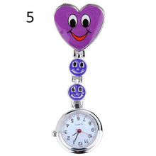 Load image into Gallery viewer, Smiling Faces Heart Clip-On Pendant Watch