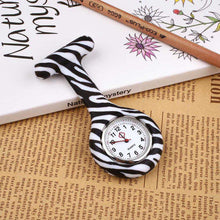 Load image into Gallery viewer, Zebra Stainless Clip Pin Nurse Fob Watch