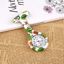 Load image into Gallery viewer, Zebra Stainless Clip Pin Nurse Fob Watch