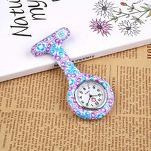 Load image into Gallery viewer, Zebra Stainless Clip Pin Nurse Fob Watch