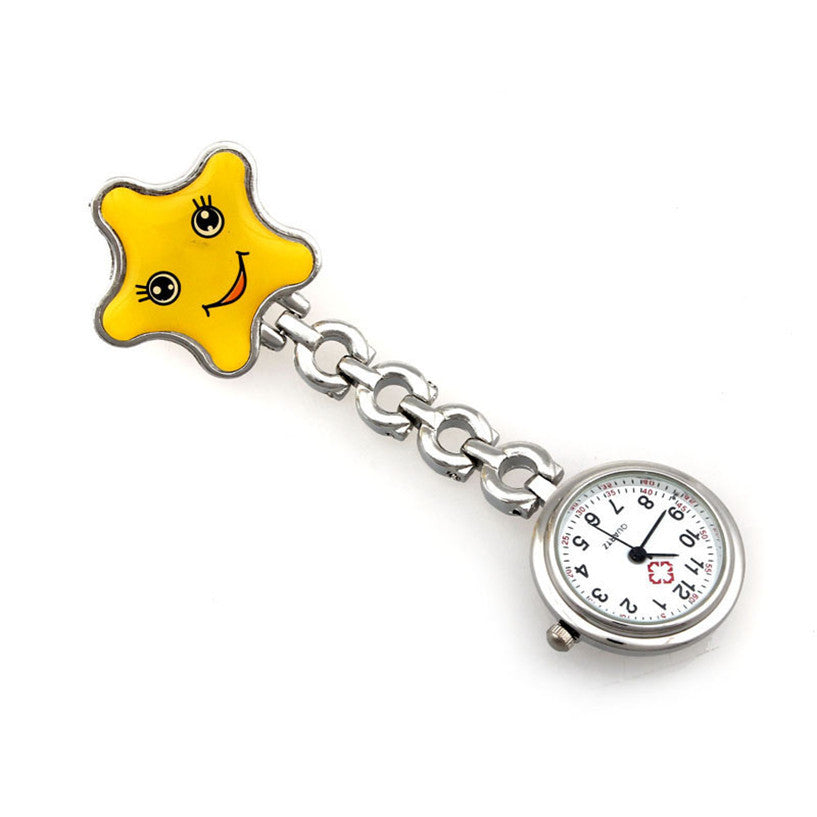 Clip-on Fob Brooch Star Pocket Watch