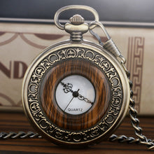 Load image into Gallery viewer, Wood Bronze Pocket Watches