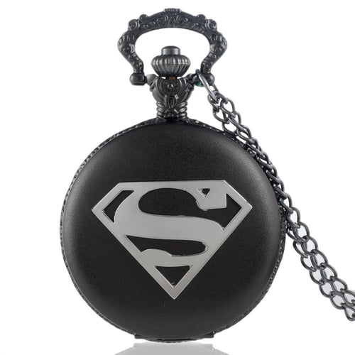 Superman Men Pocket Watch Necklace Pendant
