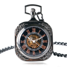 Load image into Gallery viewer, Black Square Pocket Watch