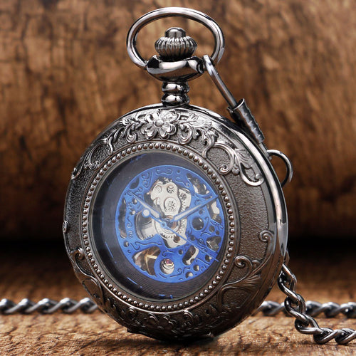 Flower Pattern Glass Case Watch
