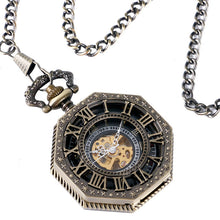 Load image into Gallery viewer, Skeleton Octagon Shape Pocket Watch