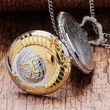 Load image into Gallery viewer, Soviet Sickle Hammer Style Quartz Pocket Watch
