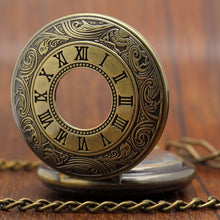 Load image into Gallery viewer, Pocket Watch Skeleton Chain Roman Numbers