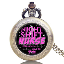 Load image into Gallery viewer, Nurse Theme Glass Dome Pocket Watch
