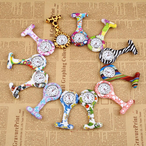 Zebra Stainless Clip Pin Nurse Fob Watch