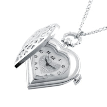 Load image into Gallery viewer, Heart-Shape Necklace Chain Pocket Watch