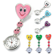 Load image into Gallery viewer, Smiling Faces Heart Clip-On Pendant Watch