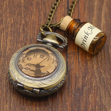 Load image into Gallery viewer, Drink Me Bottle Dark Brown Quartz Pocket Watch