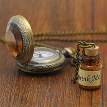 Load image into Gallery viewer, Drink Me Bottle Dark Brown Quartz Pocket Watch