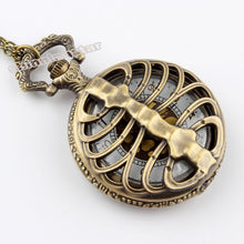 Load image into Gallery viewer, Spine Ribs Hollow Quartz Pocket Watch